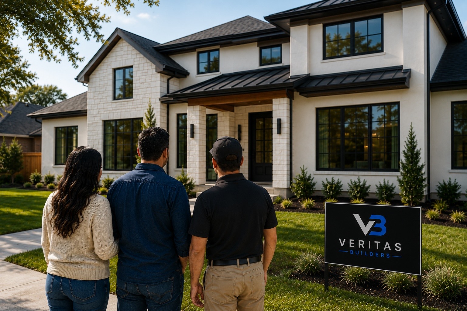 Veritas Builders contractor walking a property with homeowners during a project consultation &mdash; cover image for the contractor-vetting guide